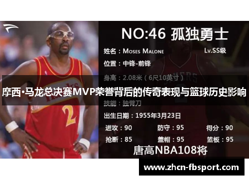 摩西·马龙总决赛MVP荣誉背后的传奇表现与篮球历史影响